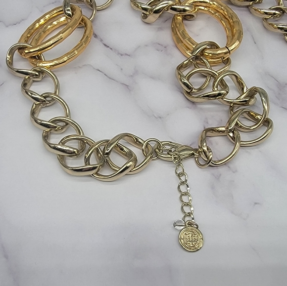 Dana Buchman Bold Two-Tone Gold Statement Necklace - Picture 7 of 8